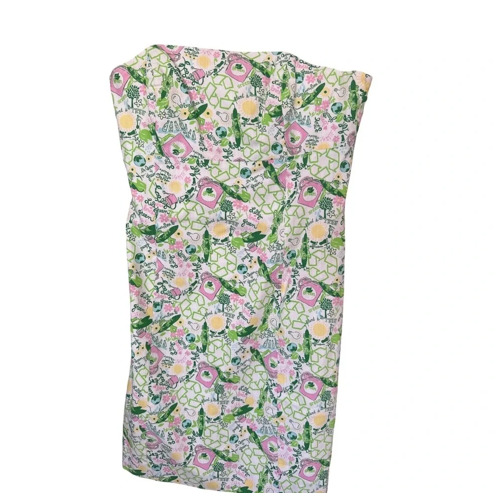 Lilly Pulitzer Rare Earth Day Vintange Strapless Fitted Cotton Lined Dress‎ 6 - Picture 2 of 9